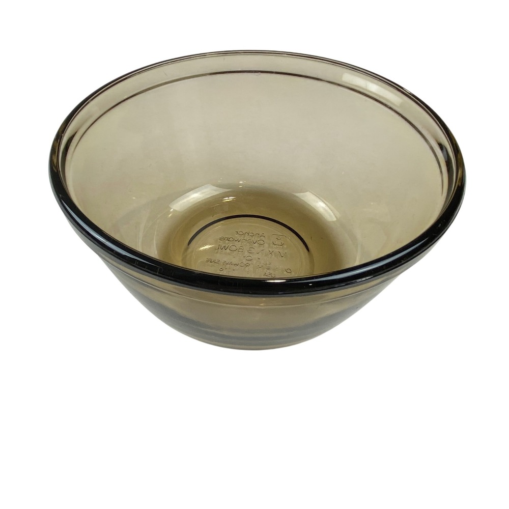 Vintage Anchor Hocking Ovenware Amber Glass 1 Qt Mixing Bowl 1036 USA